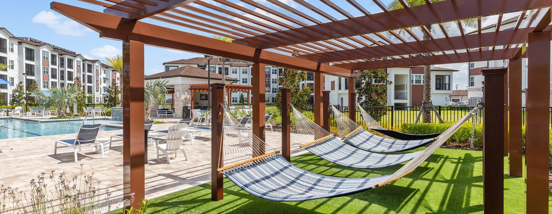 a hammock on a deck